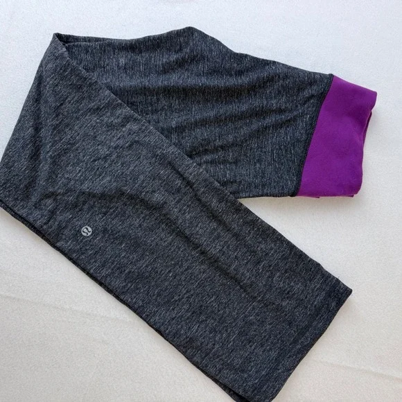 Lululemon Groove Pant Flare Yoga Grey Space Dye Purple Crossover Waist Size 6 - Picture 10 of 11